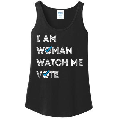 I Am Woman Watch Me Vote 2024 Ladies Essential Tank