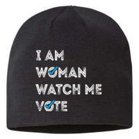 I Am Woman Watch Me Vote 2024 Sustainable Beanie