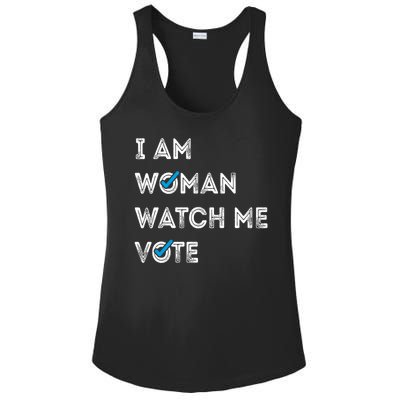 I Am Woman Watch Me Vote 2024 Ladies PosiCharge Competitor Racerback Tank