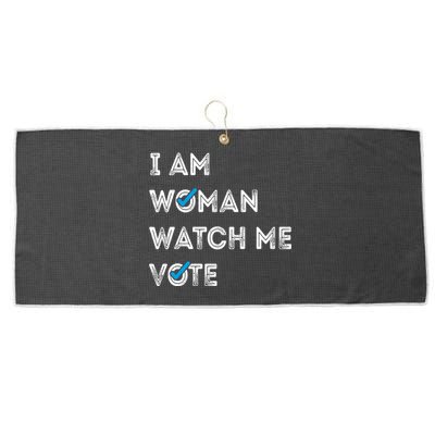 I Am Woman Watch Me Vote 2024 Large Microfiber Waffle Golf Towel