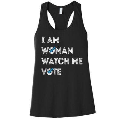 I Am Woman Watch Me Vote 2024 Women's Racerback Tank