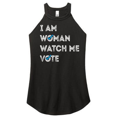 I Am Woman Watch Me Vote 2024 Women's Perfect Tri Rocker Tank