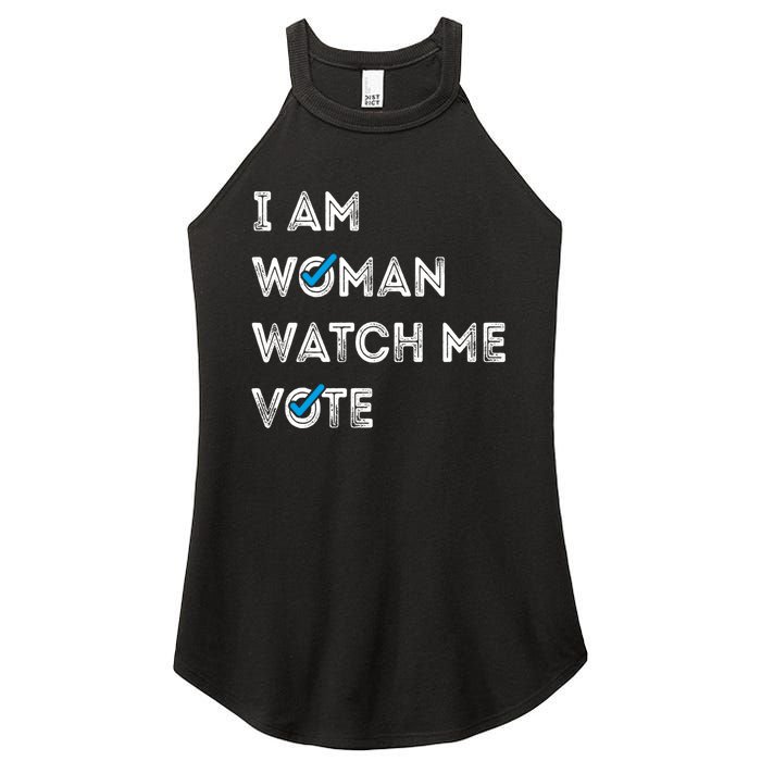 I Am Woman Watch Me Vote 2024 Women's Perfect Tri Rocker Tank