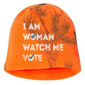 I Am Woman Watch Me Vote 2024 Kati - Camo Knit Beanie