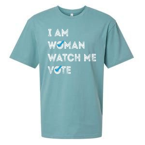 I Am Woman Watch Me Vote 2024 Sueded Cloud Jersey T-Shirt