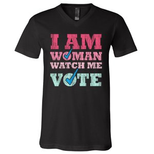 I Am Woman Watch Me Vote 2024 V-Neck T-Shirt