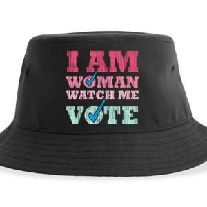 I Am Woman Watch Me Vote 2024 Sustainable Bucket Hat