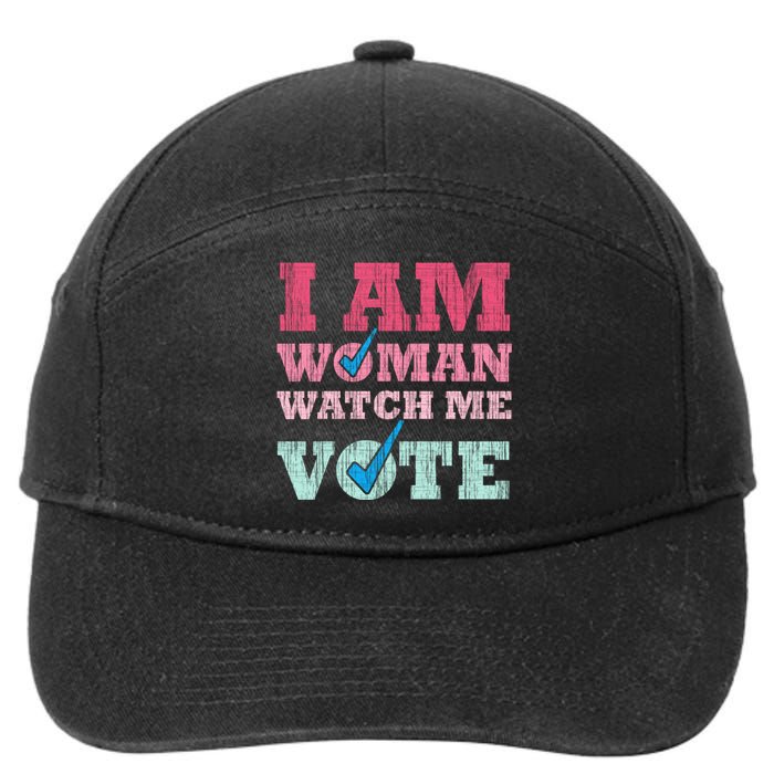 I Am Woman Watch Me Vote 2024 7-Panel Snapback Hat