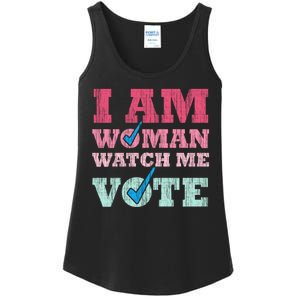 I Am Woman Watch Me Vote 2024 Ladies Essential Tank