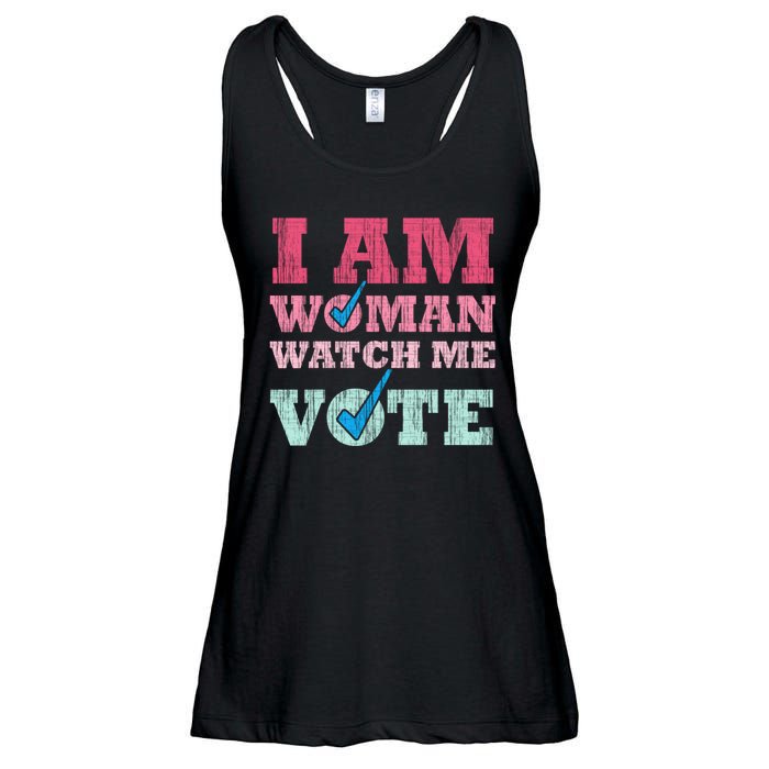 I Am Woman Watch Me Vote 2024 Ladies Essential Flowy Tank