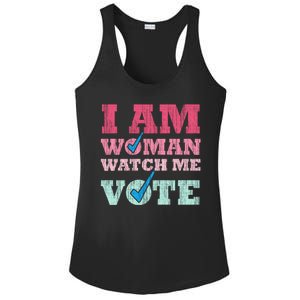 I Am Woman Watch Me Vote 2024 Ladies PosiCharge Competitor Racerback Tank