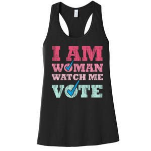 I Am Woman Watch Me Vote 2024 Women's Racerback Tank