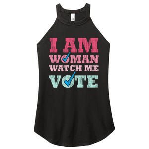 I Am Woman Watch Me Vote 2024 Women's Perfect Tri Rocker Tank