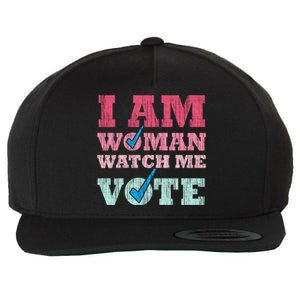 I Am Woman Watch Me Vote 2024 Wool Snapback Cap