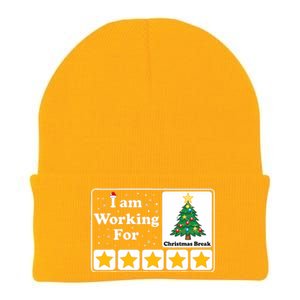 I Am Working For Christmas Break 5 Stars Xmas Tree Knit Cap Winter Beanie