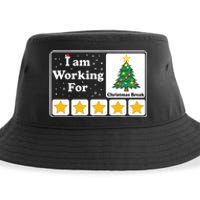 I Am Working For Christmas Break 5 Stars Xmas Tree Sustainable Bucket Hat