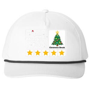 I Am Working For Christmas Break 5 Stars Xmas Tree Snapback Five-Panel Rope Hat