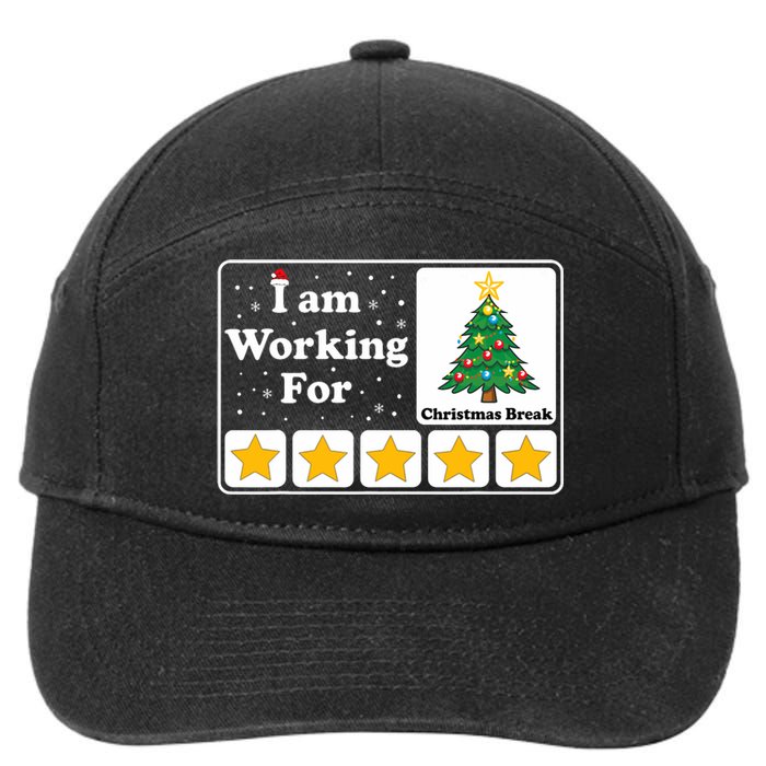 I Am Working For Christmas Break 5 Stars Xmas Tree 7-Panel Snapback Hat