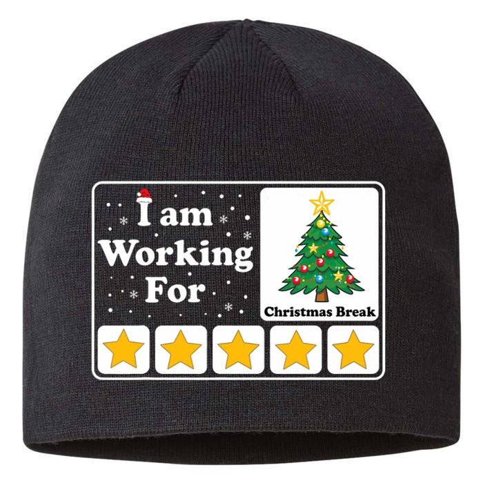 I Am Working For Christmas Break 5 Stars Xmas Tree Sustainable Beanie