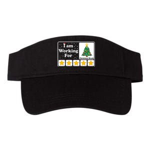 I Am Working For Christmas Break 5 Stars Xmas Tree Valucap Bio-Washed Visor