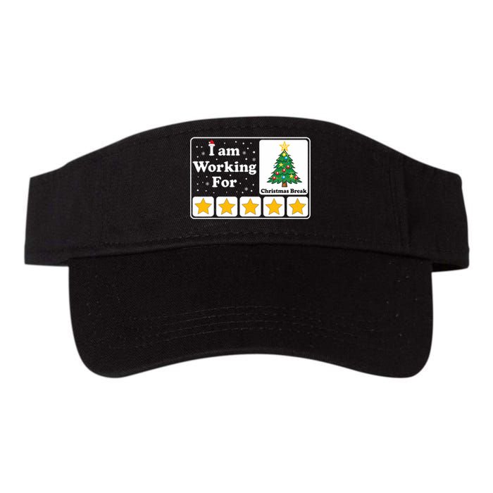 I Am Working For Christmas Break 5 Stars Xmas Tree Valucap Bio-Washed Visor