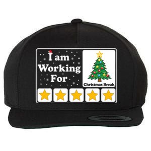 I Am Working For Christmas Break 5 Stars Xmas Tree Wool Snapback Cap