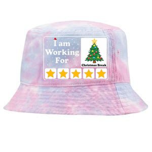 I Am Working For Christmas Break 5 Stars Xmas Tree Tie-Dyed Bucket Hat