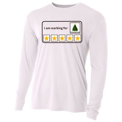 I Am Working For Christmas Break Teacher Christmas Cooling Performance Long Sleeve Crew