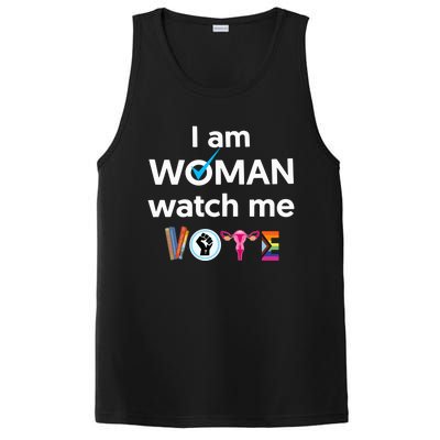 I Am Woman Watch Me Vote Childless Cat Lady Is Voting Kamala PosiCharge Competitor Tank