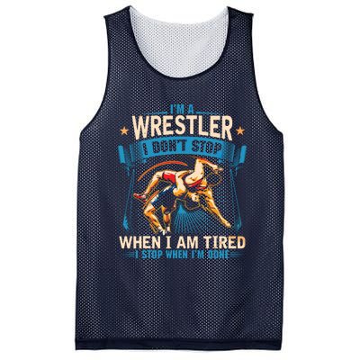 Im A Wrestler Dont Stop Funny For Wrestling Dad Mom Son Mesh Reversible Basketball Jersey Tank