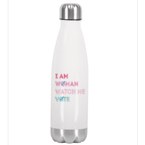 I Am Woman Watch Me Vote Stainless Steel Insulated Water Bottle