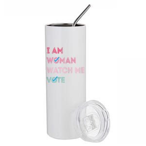 I Am Woman Watch Me Vote Stainless Steel Tumbler