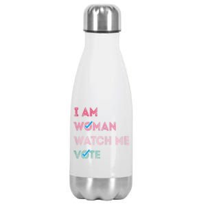 I Am Woman Watch Me Vote Stainless Steel Insulated Water Bottle