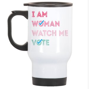 I Am Woman Watch Me Vote Stainless Steel Travel Mug