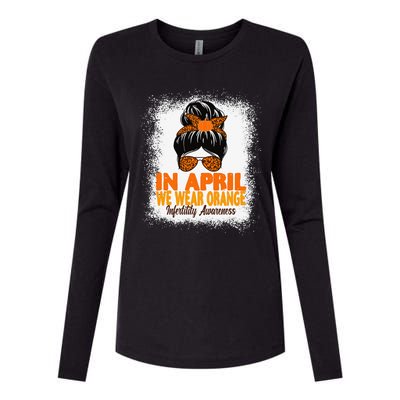 In April We Wear Orange Infertility Awareness Week Womens Cotton Relaxed Long Sleeve T-Shirt