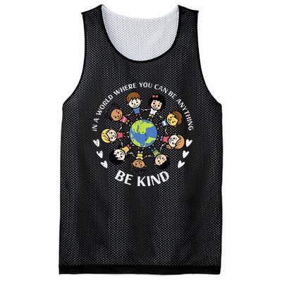 In A World Be Kind Earth Anti Bullying Unity Day Orange Mesh Reversible Basketball Jersey Tank