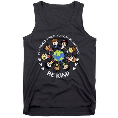 In A World Be Kind Earth Anti Bullying Unity Day Orange Tank Top