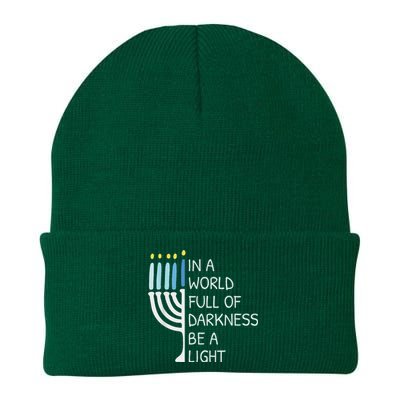 In A World Full Of Darkness Be A Light Happy Hanukkah Knit Cap Winter Beanie