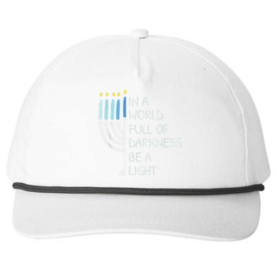 In A World Full Of Darkness Be A Light Happy Hanukkah Snapback Five-Panel Rope Hat