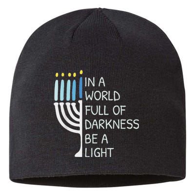 In A World Full Of Darkness Be A Light Happy Hanukkah Sustainable Beanie