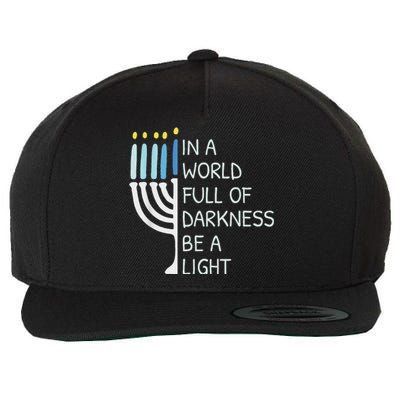 In A World Full Of Darkness Be A Light Happy Hanukkah Wool Snapback Cap