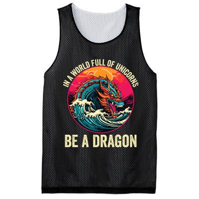 In A World Full Of Unicorns Be A Dragon Unicorns & Dragons Dragon Lovers Mesh Reversible Basketball Jersey Tank