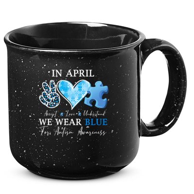 In April We Wear Blue Autism Awareness 15oz Campfire Ceramic Mug