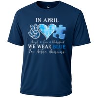 In April We Wear Blue Autism Awareness Performance Shirt