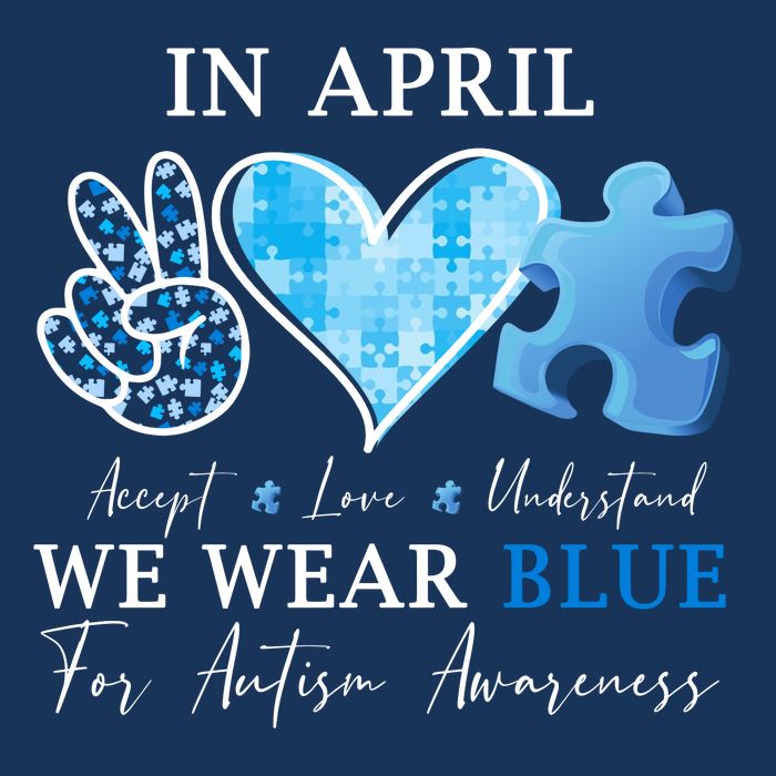 In April We Wear Blue Autism Awareness Performance Shirt