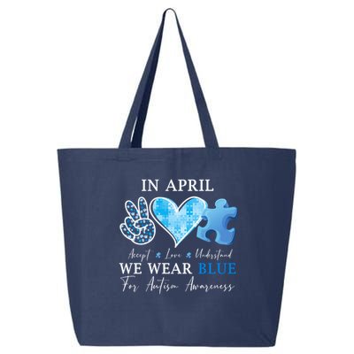 In April We Wear Blue Autism Awareness 25L Jumbo Tote