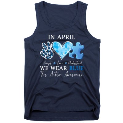 In April We Wear Blue Autism Awareness Tank Top