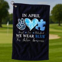 In April We Wear Blue Autism Awareness Golf Towel