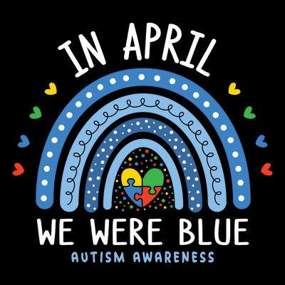 In April We Wear Blue Autism Awareness T-Shirt