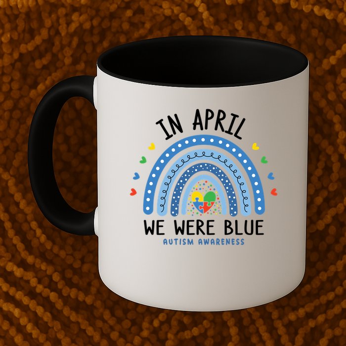 In April We Wear Blue Autism Awareness Mug